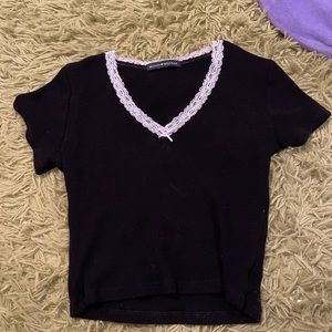 NWOT Rare Brandy Melville Lace Thermal V-Neck